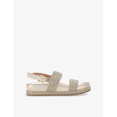 Carvela Womens Gala Crystal-embellished Woven Sandals Gold