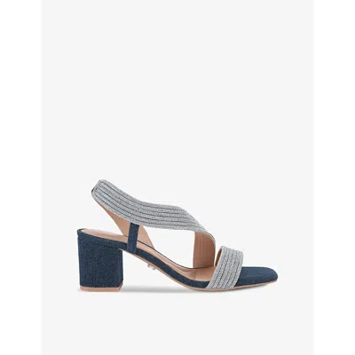 Carvela Womens Denim Gala Diamante-embellished Heeled Sandals