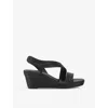 Carvela Womens  Gala Jewel-embellished Rope-effect Wedge-heeled Woven Sandals In Black