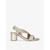 Carvela Gala Metallic-strap Woven Heeled Sandals In Gold
