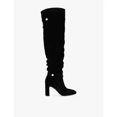 Carvela Womens Black Jackpot Slouch Suede Over-the-knee Boots Eur 37 / 4 Uk