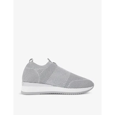 Carvela Womens Silver Janeiro 2 Crystal-embellished Mesh Low-top Trainers