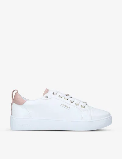 Carvela Womens White Joyful 2 Faux-leather Trainers
