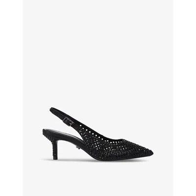 Carvela Womens Black Laser Crystal-embellishment Slingback Heels