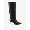 Carvela Womens Liscio Knee-high Leather Boots Blac In Black