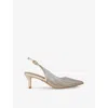 CARVELA WOMENS CARVELA LOVEBIRD RHINESTONE-EMBELLISHED VINYL SLINGBACK COURTS