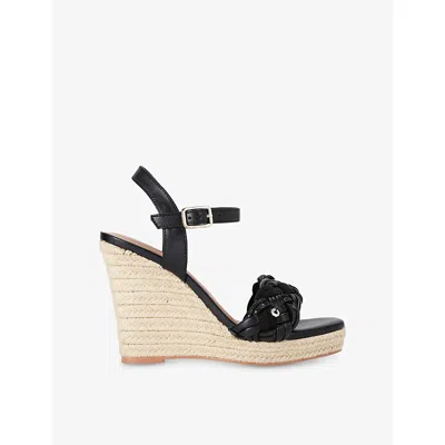 Carvela Womens  Maiella Faux-leather Heeled Wedges
