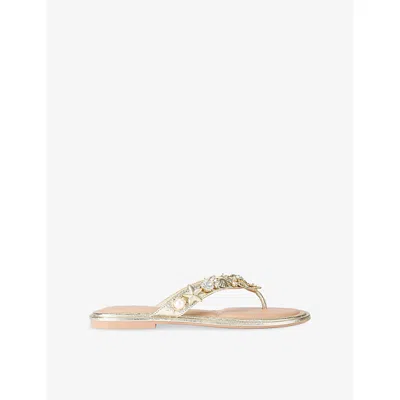 Carvela Womens  Marina Faux-leather Sandals In Gold