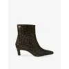Carvela Womens Blk/brown Moda Leopard Heeled Leather Ankle Boots Eur 42/ 9 Uk In Animal Print