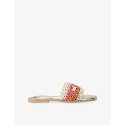 Carvela Womens Pink Comb Nola Mule Woven Sandals Eur 38/5 Uk
