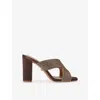 Carvela Womens Brown Paparazzi Satin Heeled Sandals Eur 42/ 9 Uk In Animal Print