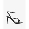 Carvela Womens Black Paparazzi Wide-fit Heeled Woven Sandals Eur 40 / 7 Uk In Black