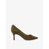 Carvela Womens Green Pompeii Suede Heeled Courts Eur 42/ 9 Uk In Green