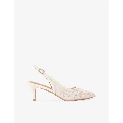 Carvela Womens Cream Positano Low Lace Slingbacks Eur 39 / 6 Uk In White