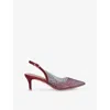 Carvela Womens Wine Positano Vinyl Embellished Kitten Heels Eur 40 / 7 Uk In Burgundy