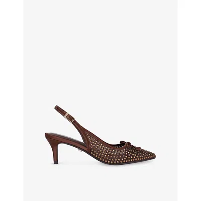 Carvela Womens Brown Positano Vinyl Mesh Slingback Heels Eur 41 / 8 Uk