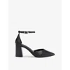 Carvela Womens Refined Block-heel Faux-leather Courts Blac In Black