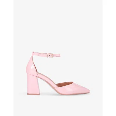 Carvela Womens Pale Pink Refined Heeled Faux-patent Leather Courts Eur 38/5 Uk