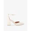 Carvela Womens Bone Refined Wide-fit Heeled Faux-leather Courts Eur 38/5 Uk In Neutral