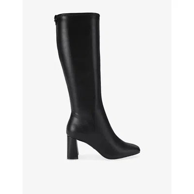 Carvela Womens  Rometta Faux-leather Heeled High-leg Boots In Black
