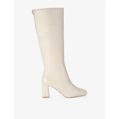 Carvela Womens  Rometta Faux-leather Heeled High-leg Boots In Neutral
