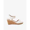 Carvela Womens Sadie Stud-embellished Leather Wedge Sandals Whit In White