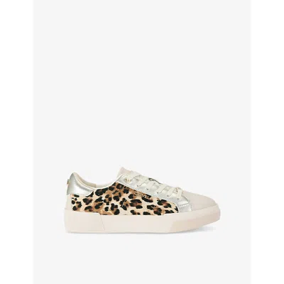 Carvela Womens  Santiana Faux-leather Low-top Trainers In Blk/brown