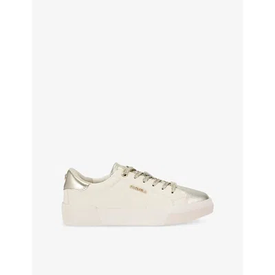 Carvela Womens  Santiana Faux-leather Low-top Trainers In Gold