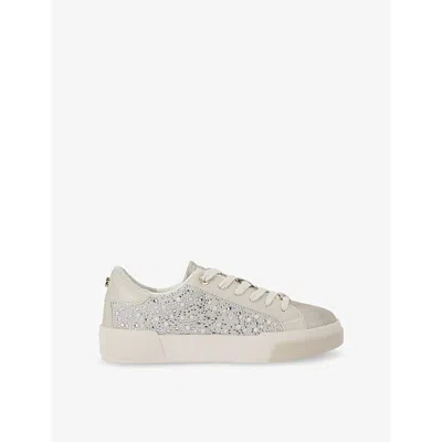 Carvela Womens  Santiana Jewel Low-top Faux-leather Trainers In White/comb