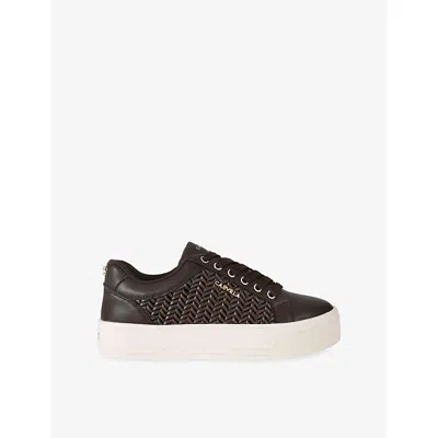 Carvela Womens  Sardinia Faux-leather Trainers In Brown