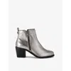 Carvela Womens Secil Side-zip Heeled Leather Ankle Boots Gunmetal In Gunmetal