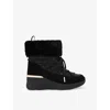 Carvela Womens Black Skyline Suede And Woven Wedge Ankle Boots Eur 38/5 Uk In Black