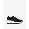 Carvela Womens Skyline Wedge-sole Leather Low-top Trainers Blac In Black