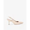 Carvela Womens Spirit Slingback Patent Faux Leather Heels Beig In Beige