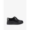 Carvela Womens Black Strada Faux Patent-leather Platform Brogues Eur 39 / 6 Uk In Multi