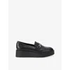 Carvela Womens Black Vista Leather Platform Loafers Eur 38/5 Uk In Multi