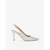 CARVELA WOMENS CHAMPAGNE CORLETTA IRIDESCENT SLING-BACK WOVEN COURT HEELS EUR 38/5 UK