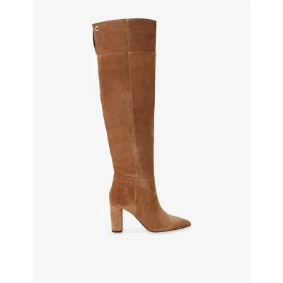 Carvela Womens Civita Heeled Suede Over-the-knee Boots Camel/comb Eur 40 / 7 Uk In Brown