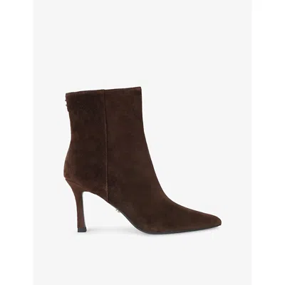Carvela Womens Corletta Heeled Suede Ankle Boots Brown Eur 38/5 Uk In Animal Print