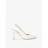 Carvela Womens Bone Corletta Slingback Logo-embellished Woven Heeled Courts In Bone