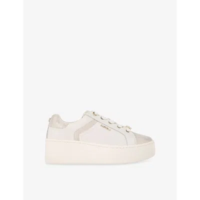 Carvela Womens  Perenne Branded Low-top Leather Trainers In Cream Comb