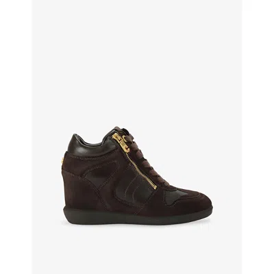 Carvela Womens Dark Brown Altezza Suede And Leather Trainers Eur 42/ 9 Uk In Multi