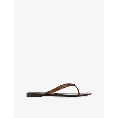 Carvela Womens Dark Brown Arena Jelly Sandals Eur 38/5 Uk