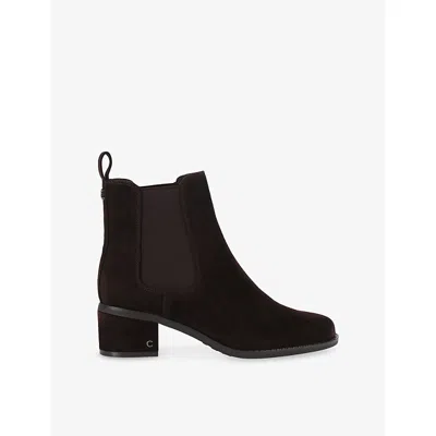 Carvela Womens Dark Brown Contino Heeled Suede Ankle Boots Eur 38/5 Uk