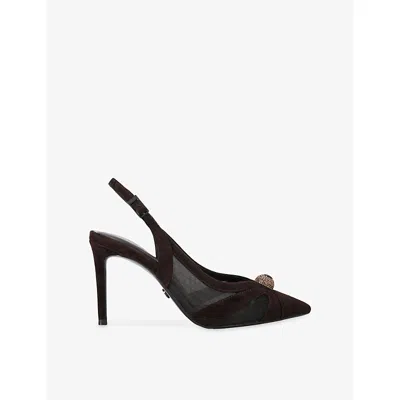 Carvela Womens Dark Brown Lumera Suede Sling-back Courts Eur 38/5 Uk