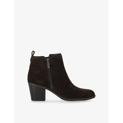 Carvela Womens Dark Brown Salvetti Suede Heeled Ankle Boots Eur 39 / 6 Uk