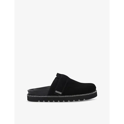 Carvela Womens  Dazzle Embellished-trim Suede Mules In Black