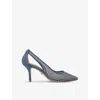 Carvela Womens Denim Hotsox Pointed-toe Mesh Court Heels In Denim