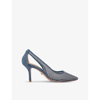 Carvela Womens Denim Hotsox Pointed-toe Mesh Court Heels