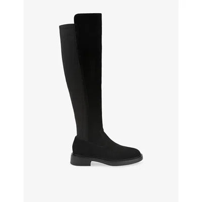 Carvela Womens Faenza Suede Over-the-knee Boots Black Eur 37 / 4 Uk
